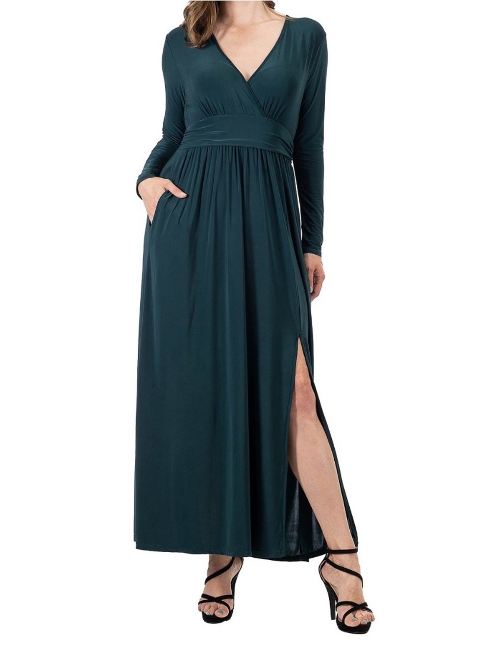 24Seven Hunter Green Maxi Dress